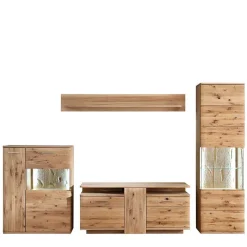 New Wohnmöbel Set in Eiche Bianco - Crokas (vierteilig) Wohnwände