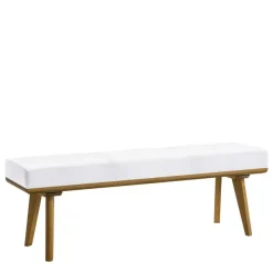 Outlet Wohnraum Bank aus Eiche Bianco geölt - Piava Sitzbank