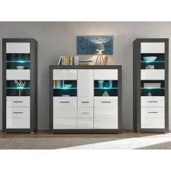 Hot Wohnraum Schränke zweifarbig - Istensa (dreiteilig) Wohnwände