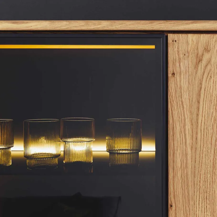 Hot Wohnwand für Wohnzimmer Set - Flacona (dreiteilig) Wohnwände