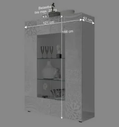 Best Wohnwand Hochglanz in Weiß - Vascaub (dreiteilig) Wohnwände