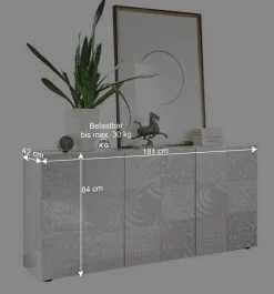 Best Wohnwand Hochglanz in Weiß - Vascaub (dreiteilig) Wohnwände