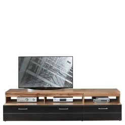 Discount Wohnwand in Schwarz & Wildeiche - Kandu (fünfteilig) Wohnwände