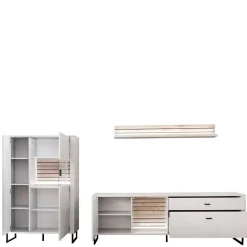 Best Wohnwand in Weiß mit Wildeiche - Varzino (dreiteilig) Wohnwände