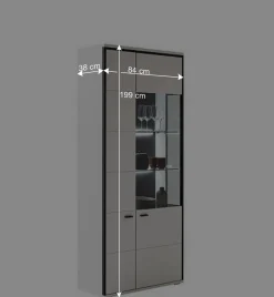 Clearance Wohnwand in Weiß und Schwarzgrau - Loazin (dreiteilig) Wohnwände