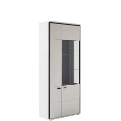 Clearance Wohnwand in Weiß und Schwarzgrau - Loazin (dreiteilig) Wohnwände