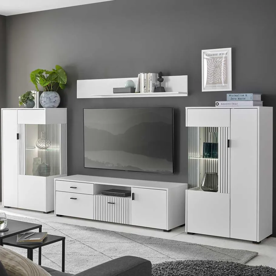 Online Wohnwand Kombination in Weiß - Dualkos (vierteilig) Wohnwände