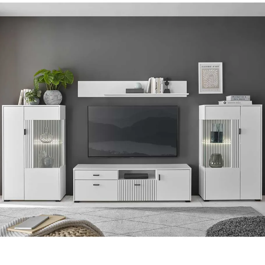 Online Wohnwand Kombination in Weiß - Dualkos (vierteilig) Wohnwände