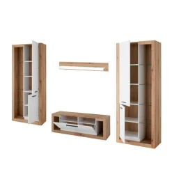 Outlet Wohnwand Kombination modern - Adejano (vierteilig) Wohnwände