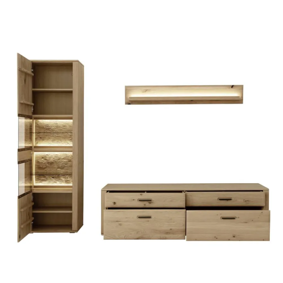 Sale Wohnwand Kombination teilmassiv - Jevedaz (dreiteilig) Wohnwände