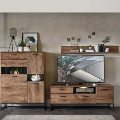 Hot Wohnwand Möbel im Industrial Style - Xindus (dreiteilig) Wohnwände