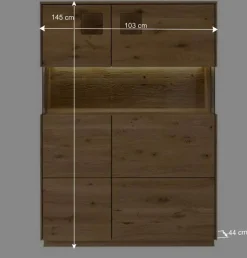 Sale Wohnwand Möbel Kombination aus Wildeiche - Millena (dreiteilig) Wohnwände