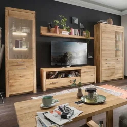 New Wohnwand Möbel Set aus Wildeiche - Loitons (vierteilig) Wohnwände