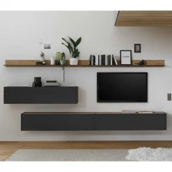 Best Wohnwand Möbelkombination Set - Ahilav (fünfteilig) Wohnwände