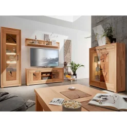 Online Wohnwand Möbelset aus Massivholz - Sarosca (vierteilig) Wohnwände