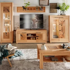 Online Wohnwand Möbelset aus Massivholz - Sarosca (vierteilig) Wohnwände