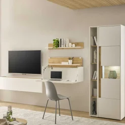 New Wohnwand mit Arbeitsplatz modern - Nonessia (fünfteilig) Wohnwände