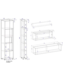 New Wohnwand mit Arbeitsplatz modern - Nonessia (fünfteilig) Wohnwände