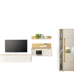 New Wohnwand mit Arbeitsplatz modern - Nonessia (fünfteilig) Wohnwände