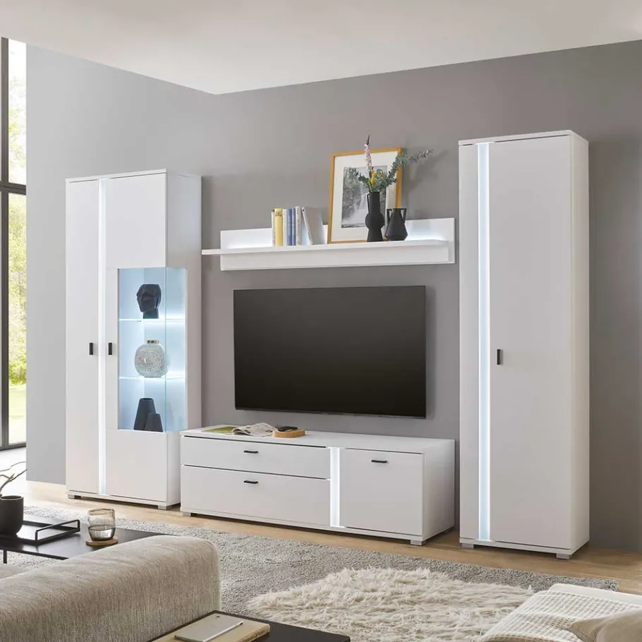 Sale Wohnwand mit LED Licht Möbelset - Tirol (vierteilig) Wohnwände