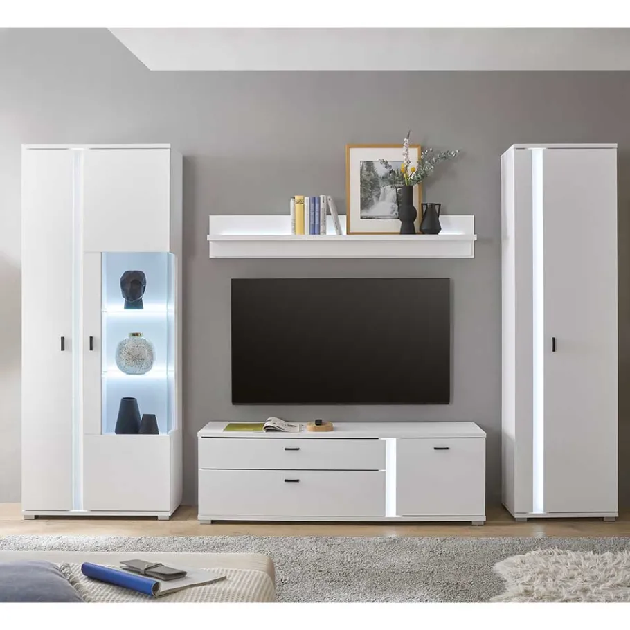 Sale Wohnwand mit LED Licht Möbelset - Tirol (vierteilig) Wohnwände