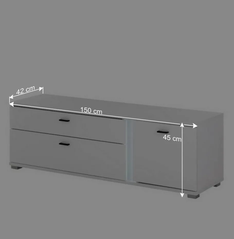 Sale Wohnwand mit LED Licht Möbelset - Tirol (vierteilig) Wohnwände