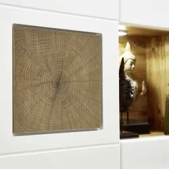 Wohnwand Vitrinenschrank in Weiß Eiche - Lisepio Vitrinen