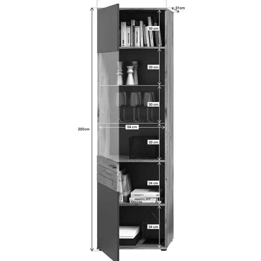 Best Wohnwand Wohnkombination - 251 cm breit - Lucios (dreiteilig) Wohnwände