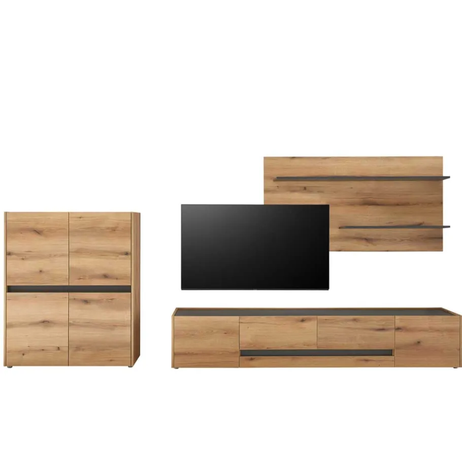 Wohnwand-Kombination in Wildeiche - Colomania (dreiteilig) Wohnwände