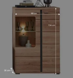 Online Wohnwandmöbel mit LED Beleuchtung - Mattadore (vierteilig) Wohnwände