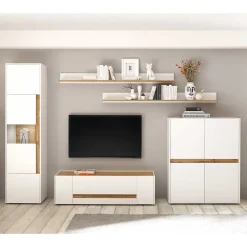 Sale Wohnzimmer Anbauwand 340 cm breit - Nonessia (fünfteilig) Wohnwände