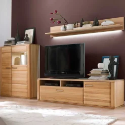 Online Wohnzimmer Anbauwand Athias aus Kernbuche (dreiteilig) Wohnwände