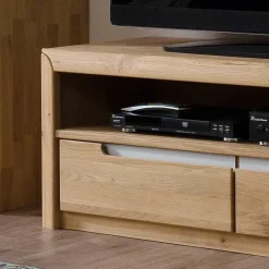 Discount Wohnzimmer Anbauwand Croconia aus Wildeiche Massivholz (dreiteilig) Wohnwände