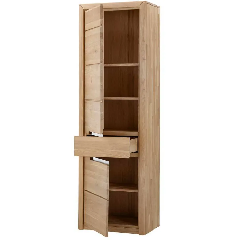 Discount Wohnzimmer Anbauwand Croconia aus Wildeiche Massivholz (dreiteilig) Wohnwände