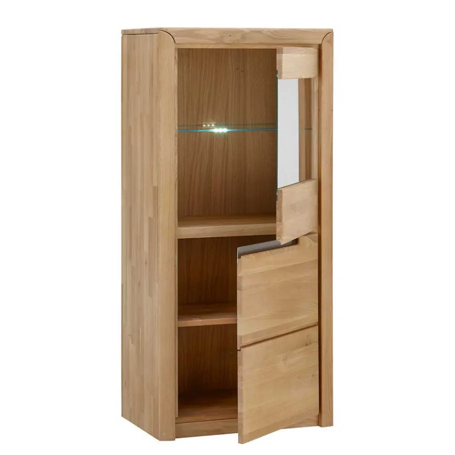 Discount Wohnzimmer Anbauwand Croconia aus Wildeiche Massivholz (dreiteilig) Wohnwände