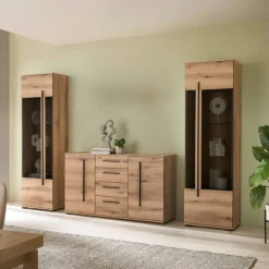 Best Wohnzimmer Anbauwand in Eiche - Brocus (dreiteilig) Wohnwände