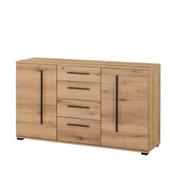 Best Wohnzimmer Anbauwand in Eiche - Brocus (dreiteilig) Wohnwände