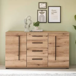 Best Wohnzimmer Anbauwand in Eiche - Brocus (dreiteilig) Wohnwände