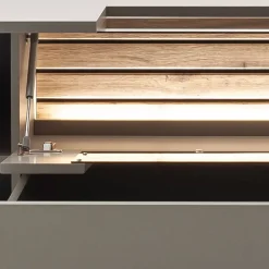 Discount Wohnzimmer Anbauwand in Grau - Teorina (dreiteilig) Wohnwände