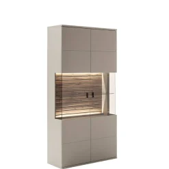 Discount Wohnzimmer Anbauwand in Grau - Teorina (dreiteilig) Wohnwände