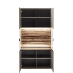 Discount Wohnzimmer Anbauwand in Grau - Teorina (dreiteilig) Wohnwände