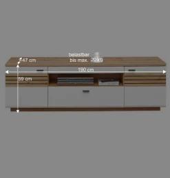 Online Wohnzimmer Anbauwand in Weiß mit Wildeiche - Niam (dreiteilig) Wohnwände