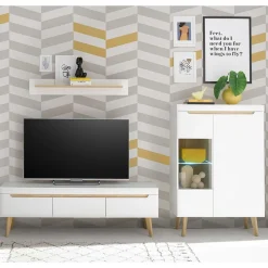 Wohnzimmer Anbauwand Möbel Kombi - Ginko (dreiteilig) Wohnwände