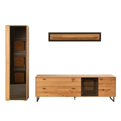 Discount Wohnzimmer Anbauwand mit LED Beleuchtung - Drinidad (dreiteilig) Wohnwände