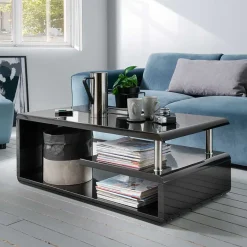 Hot Wohnzimmer Couchtisch in Schwarz hochglänzend - Jusip Tische