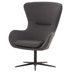 Wohnzimmer Designsessel in Dunkelgrau Stoff - Dessina Sessel