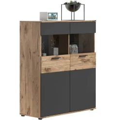 Wohnzimmer Highboard mit Glaseinsätzen - Lucios Highboards