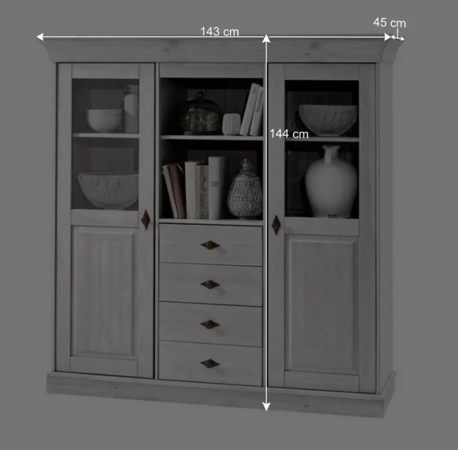 Wohnzimmer Highboard Piatra aus Kiefer teilmassiv Highboards