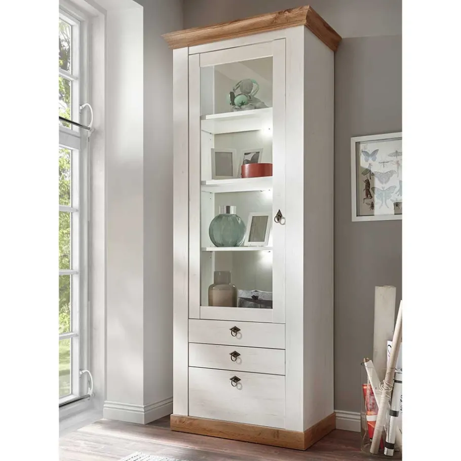 Outlet Wohnzimmer Landhausmöbel Set - Diatara (sechsteilig) Wohnwände