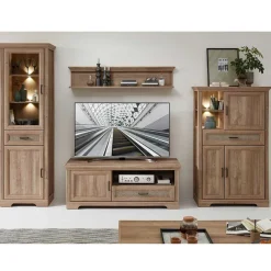 New Wohnzimmer Möbelset in Eiche NB - Barack (vierteilig) Wohnwände